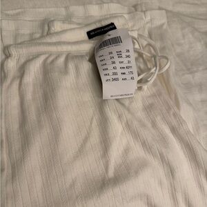 Brandy Melville White Anastasia Eyelet Tie Waist Sweatpants Pajama Pants